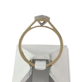 Tweedehands gouden 750 gele diamanten ring