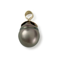 Second-hand pendant in 750 yellow gold with cultured pearl