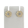Boucles d'oreilles d'occasion or 750 jaune fleur zirconias - vue V1
