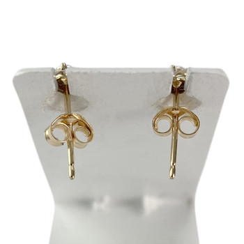 Boucles d'oreilles d'occasion or 750 jaune fleur zirconias