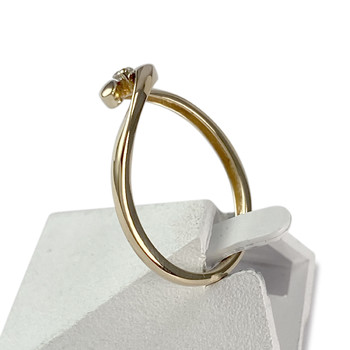 Tweedehands gouden 750 gele diamanten ring