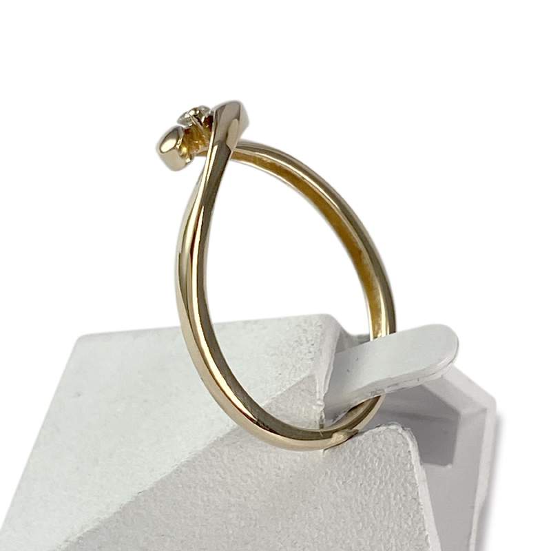 Bague d'occasion or 750 jaune diamant - vue 2