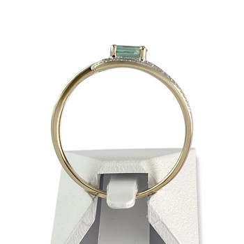 Bague d'occasion or 375 2 tons emeraude diamant