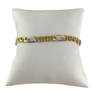 Bracelet d'occasion or 750 2 tons maille fantaisie - vue 1