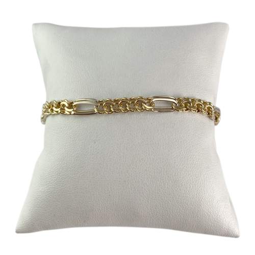 Bracelet d'occasion or 750 2 tons maille fantaisie