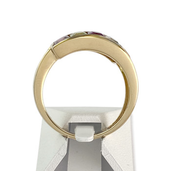 Bague GUERIN d'occasion or 750 jaune citrine amethyste peridot grenat rhodolite topaze sky blue