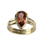 Bague d'occasion or 750 jaune tourmaline orangée - vue 1