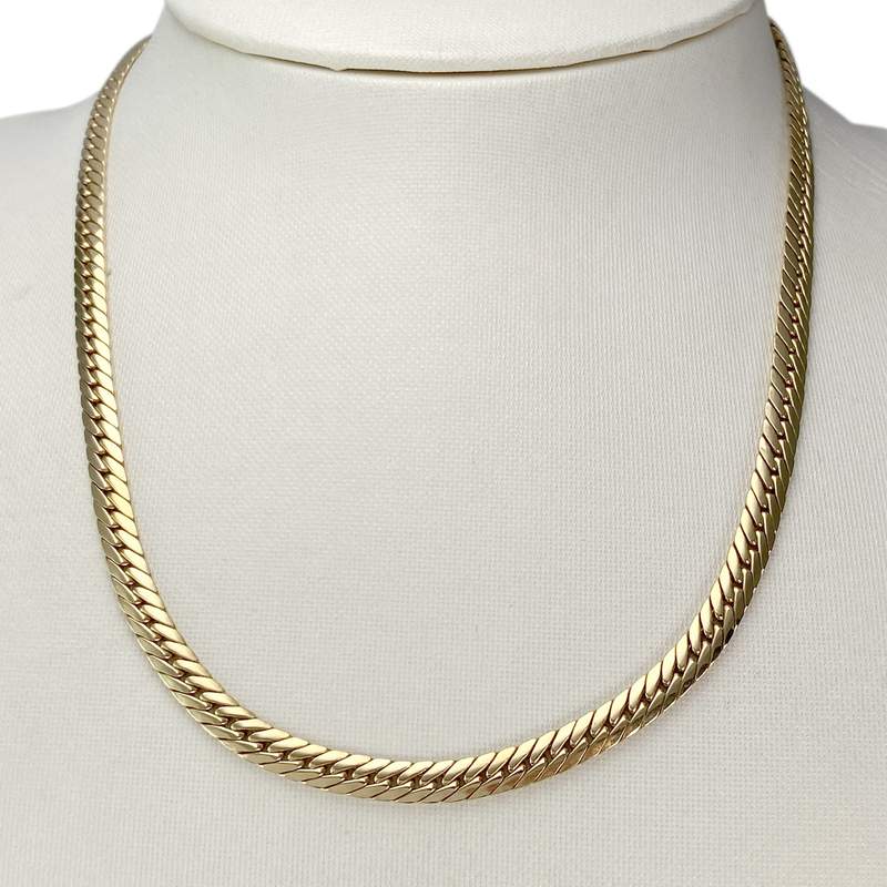 Collier d'occasion en or jaune 750, maille anglaise, 43 cm - vue 2