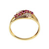Bague d'occasion or 750 jaune diamant rubis - vue V1