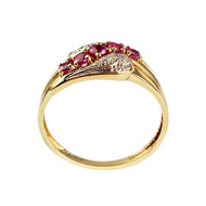 Bague d'occasion or 750 jaune diamant rubis