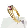 Bague d'occasion or 750 jaune diamant rubis - vue V2