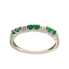 Tweedehands ring van 750 witgoud met smaragdgroene diamant - afbeelding V1