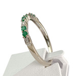 Bague d'occasion or 750 blanc diamant emeraude - vue 2