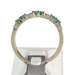 Bague d'occasion or 750 blanc diamant emeraude - vue 3