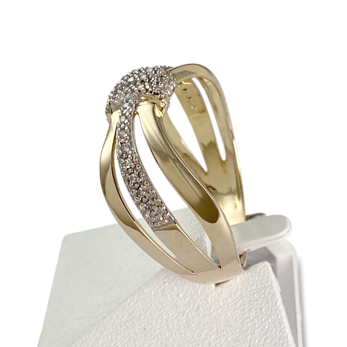 Pre-owned 375 gold two-tone diamond ring - view 2