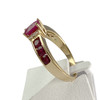 Second-hand gold 750 yellow ruby diamond ring - vue V2