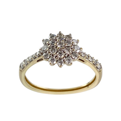 Bague d'occasion or 750 jaune diamant synthetique