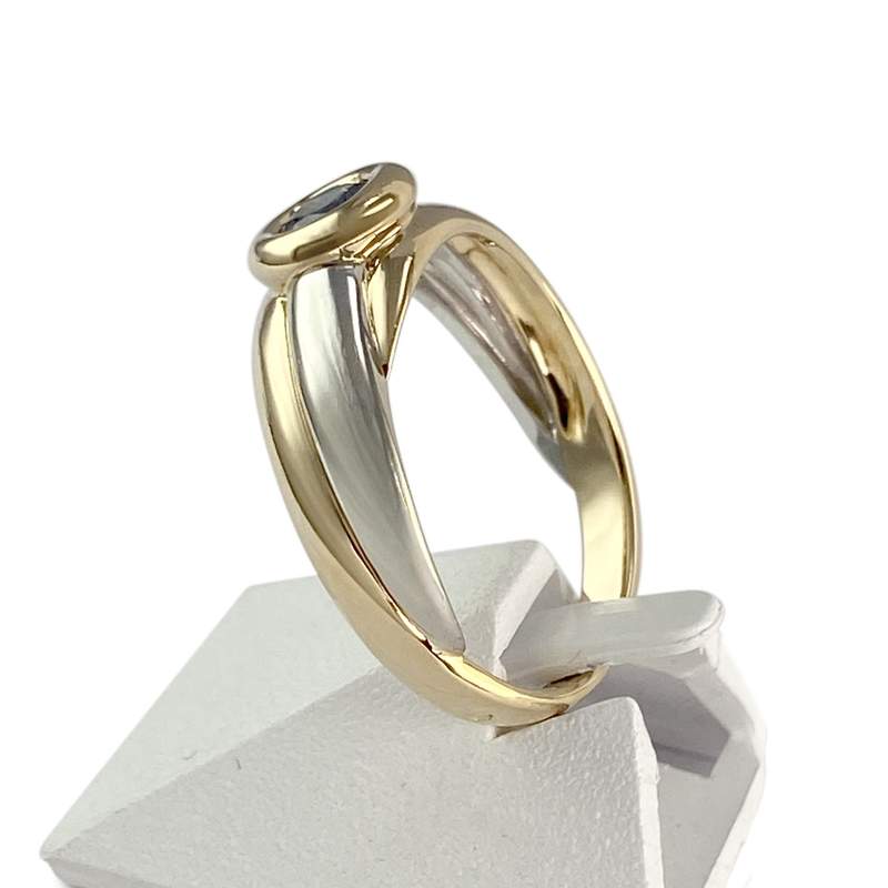 Bague d'occasion 2 ors 750 saphir - vue 2