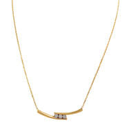 Collier d'occasion or 750 jaune maille forçat diamant