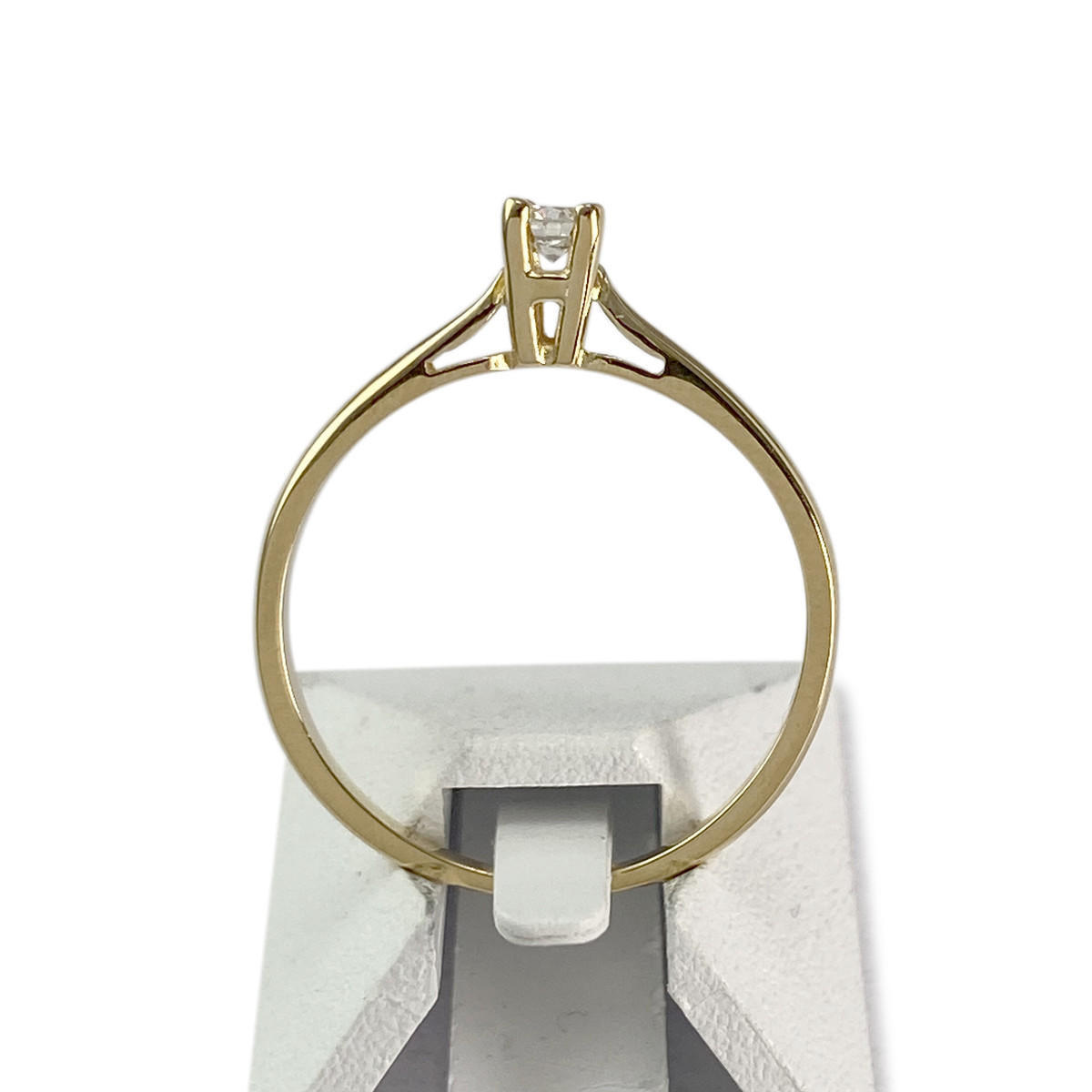 Tweedehands gouden 750 gele diamanten ring - bekijk 3