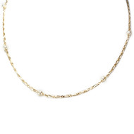 Collier d'occasion or 750 jaune maille fantaisie perles de culture