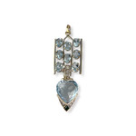 Pendentif d'occasion or 750 blanc topaze sky blue topaze sky bluezirconias pierre imitation - vue 1