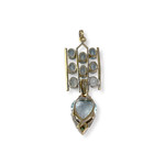 Pendentif d'occasion or 750 blanc topaze sky blue topaze sky bluezirconias pierre imitation - vue 2