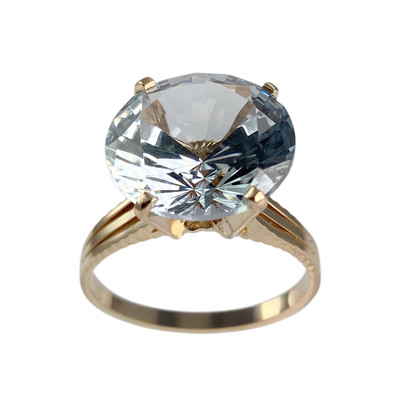 Bague d'occasion or 750 jaune spinelle synthetique - vue 1