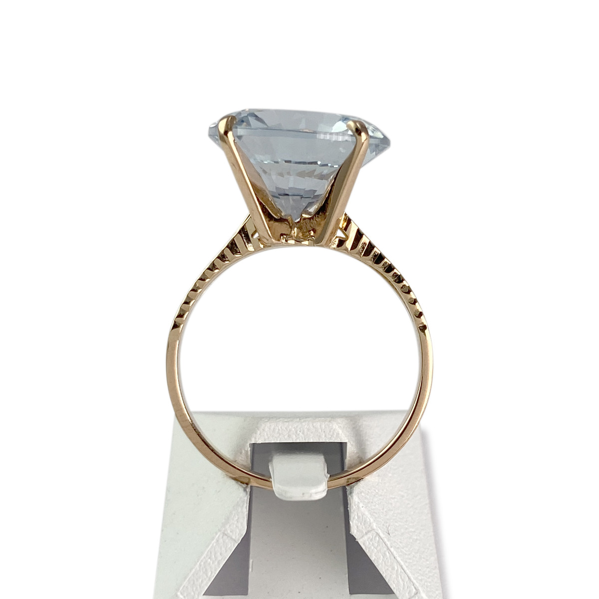 Bague d'occasion or 750 jaune spinelle synthetique - vue 3