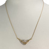 Pre-owned 750 yellow gold forcat chain necklace with diamond - view V2