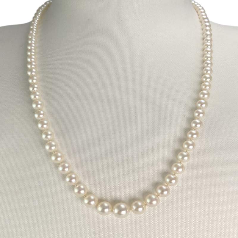 Collier d'occasion or 750 jaune perles de culture - vue 2