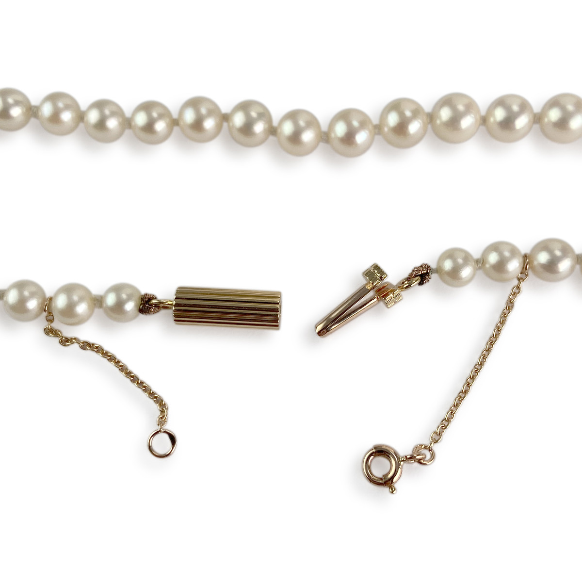 Pre-owned 750 yellow gold necklace with cultured pearls - view 3