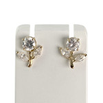 Boucles d'oreilles d'occasion or 750 jaune zirconia - vue 1