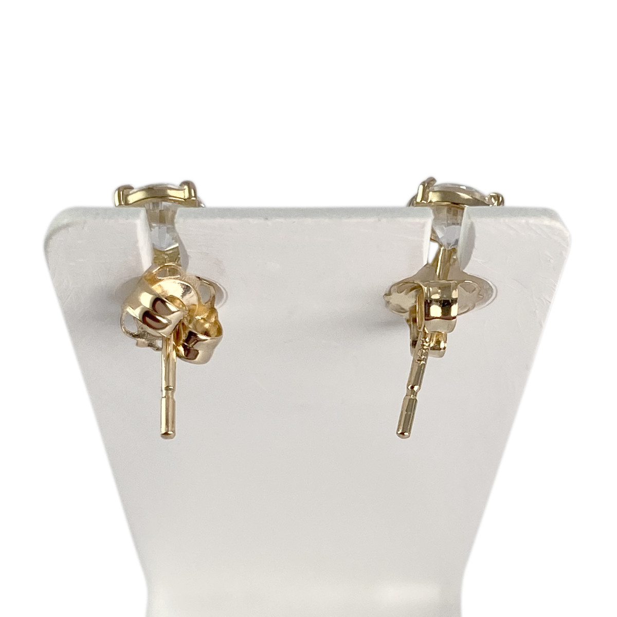 Boucles d'oreilles d'occasion or 750 jaune zirconia - vue 3