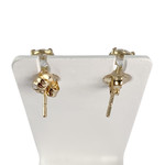 Boucles d'oreilles d'occasion or 750 jaune zirconia - vue 3