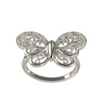 Bague d'occasion or 750 blanc papillon diamant - vue 1