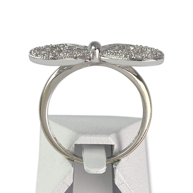 Bague d'occasion or 750 blanc papillon diamant - vue 3