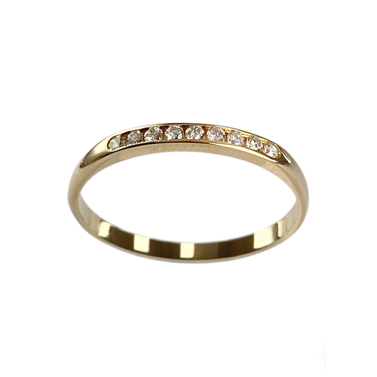 Tweedehands gouden ring 750 gele diamanten
