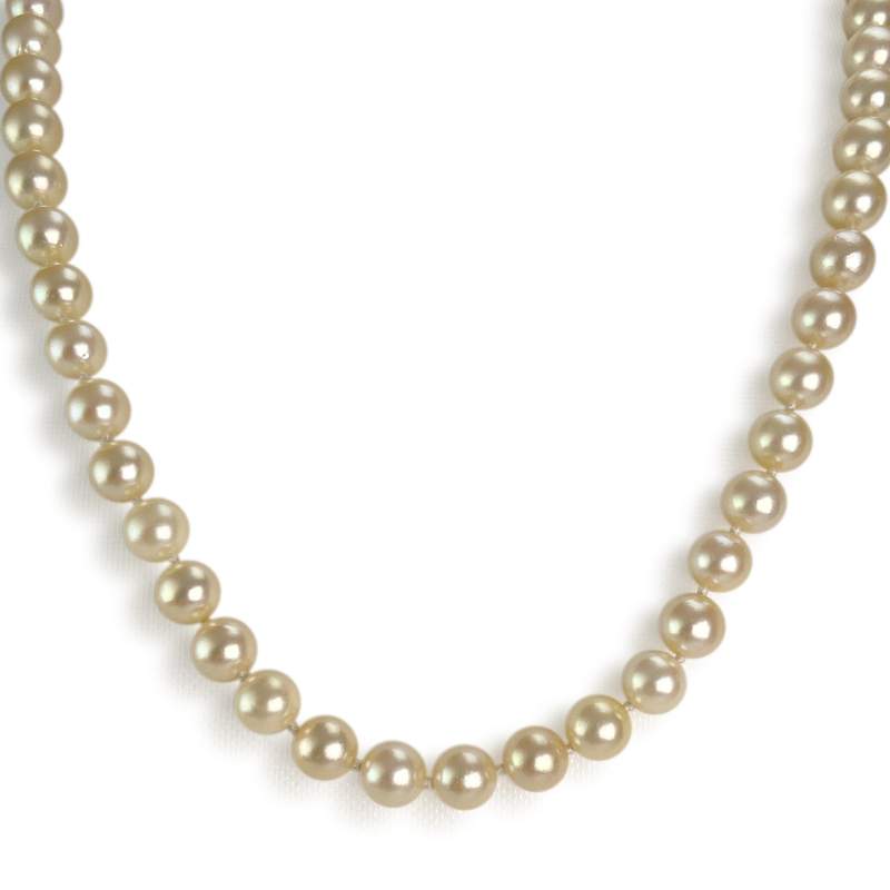 Collier d'occasion or 750 jaune perles de culture du Japon - vue 1