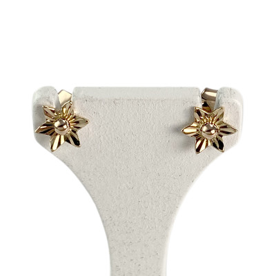 Boucles d'oreilles d'occasion or 750 jaune fleur - vue 1