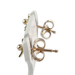 Boucles d'oreilles d'occasion or 750 jaune fleur - vue 2