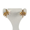 Boucles d'oreilles d'occasion or 750 jaune fleur - vue V3