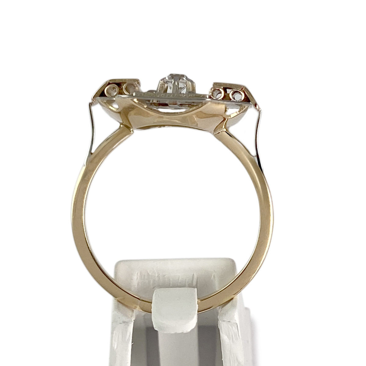 Bague d'occasion or 750 jaune pierres blanches - vue 3