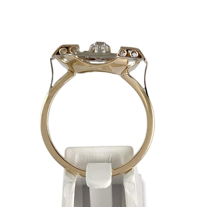 Bague d'occasion or 750 jaune pierres blanches - vue 3