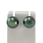 Boucles d'oreilles d'occasion argent gris perles de Tahiti - vue 1