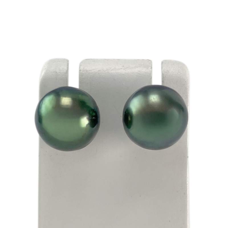 Boucles d'oreilles d'occasion argent gris perles de Tahiti - vue 1