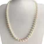 Collier d'occasion or 750 jaune maille perles de culture du Japon - vue 2