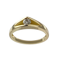 Second-hand gold 750 yellow diamond ring