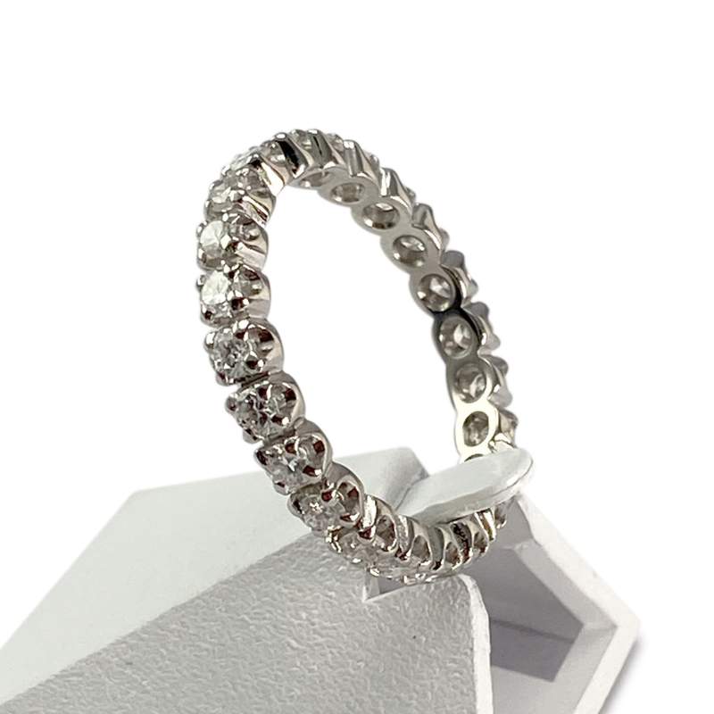 Bague d'occasion or 750 blanc diamants - vue 2
