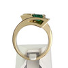 Tweedehands gouden ring 750 gele smaragd diamanten - bekijk V3